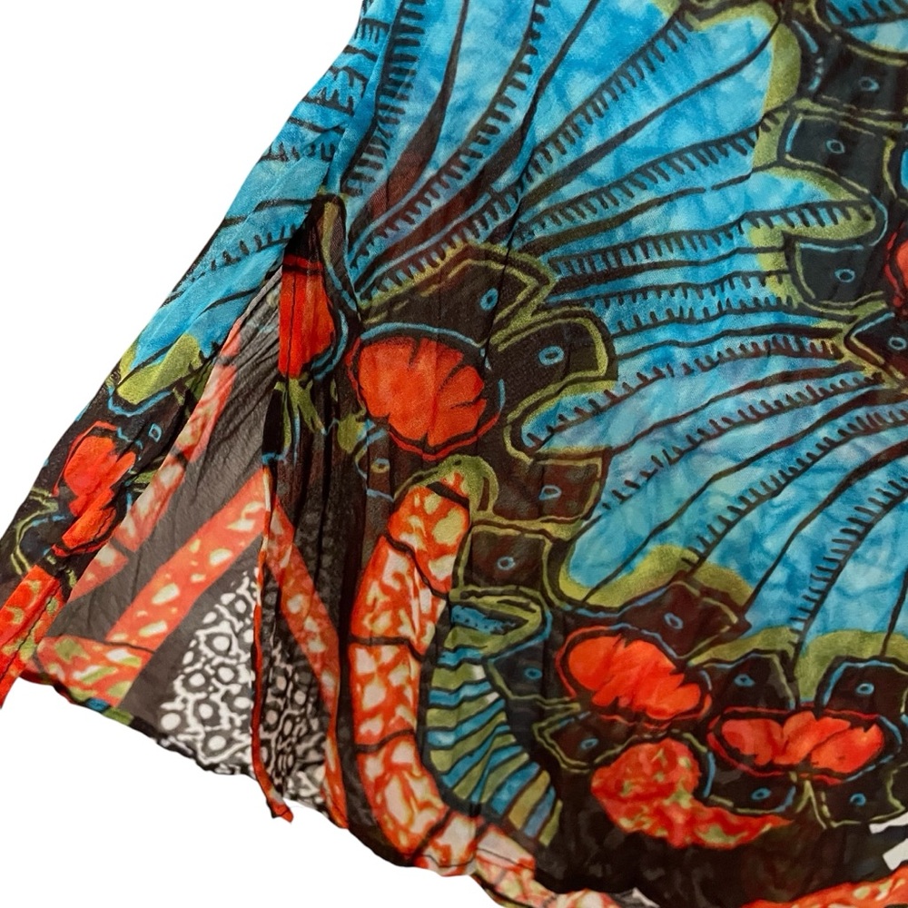 Bisou Bisou Boho Sheer Embellished 3/4 Sleeve Tunic Cover-up Dress - Picture 5 of 12